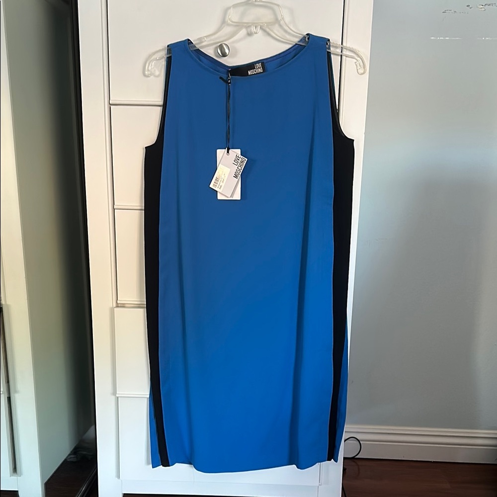 Love Moschino Blue and Black Sheath Dress